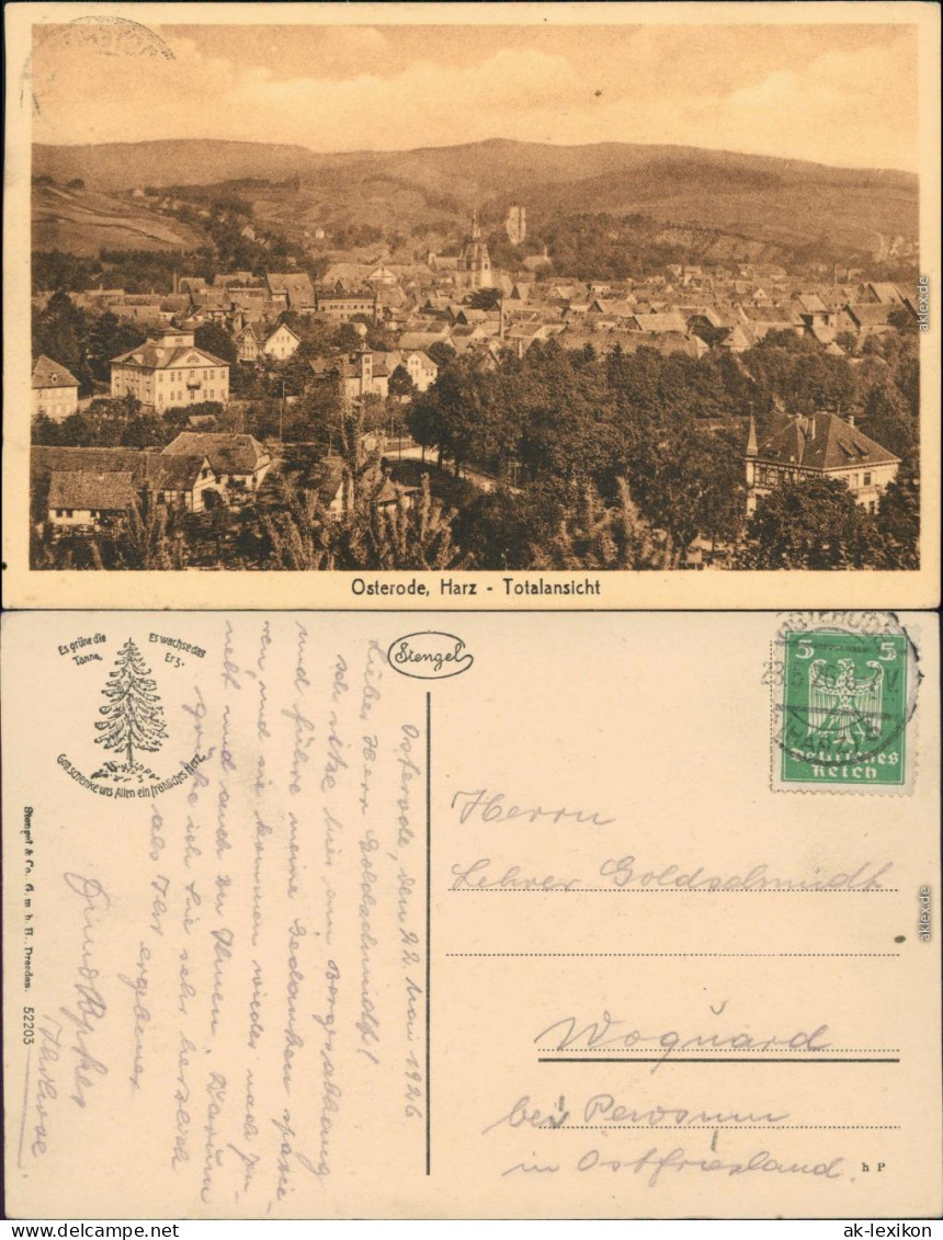 Ansichtskarte Osterode (Harz) Panorama-Ansicht 1926 - Osterode