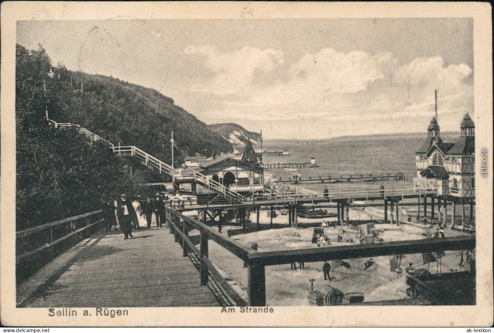 Ansichtskarte Sellin Strand, Pavillon Sebrücke  1927 - Sellin