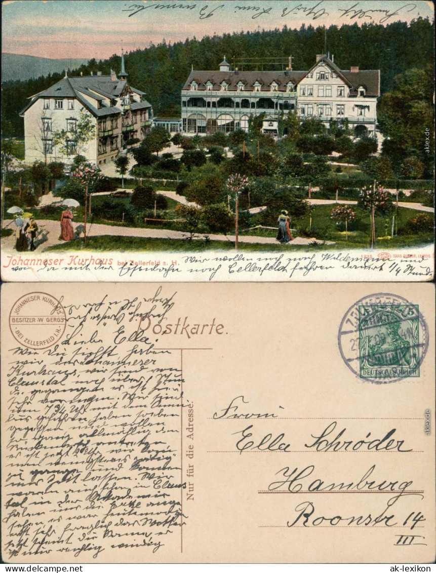 Ansichtskarte Clausthal-Zellerfeld Johanneser Kurhaus 1909 - Clausthal-Zellerfeld