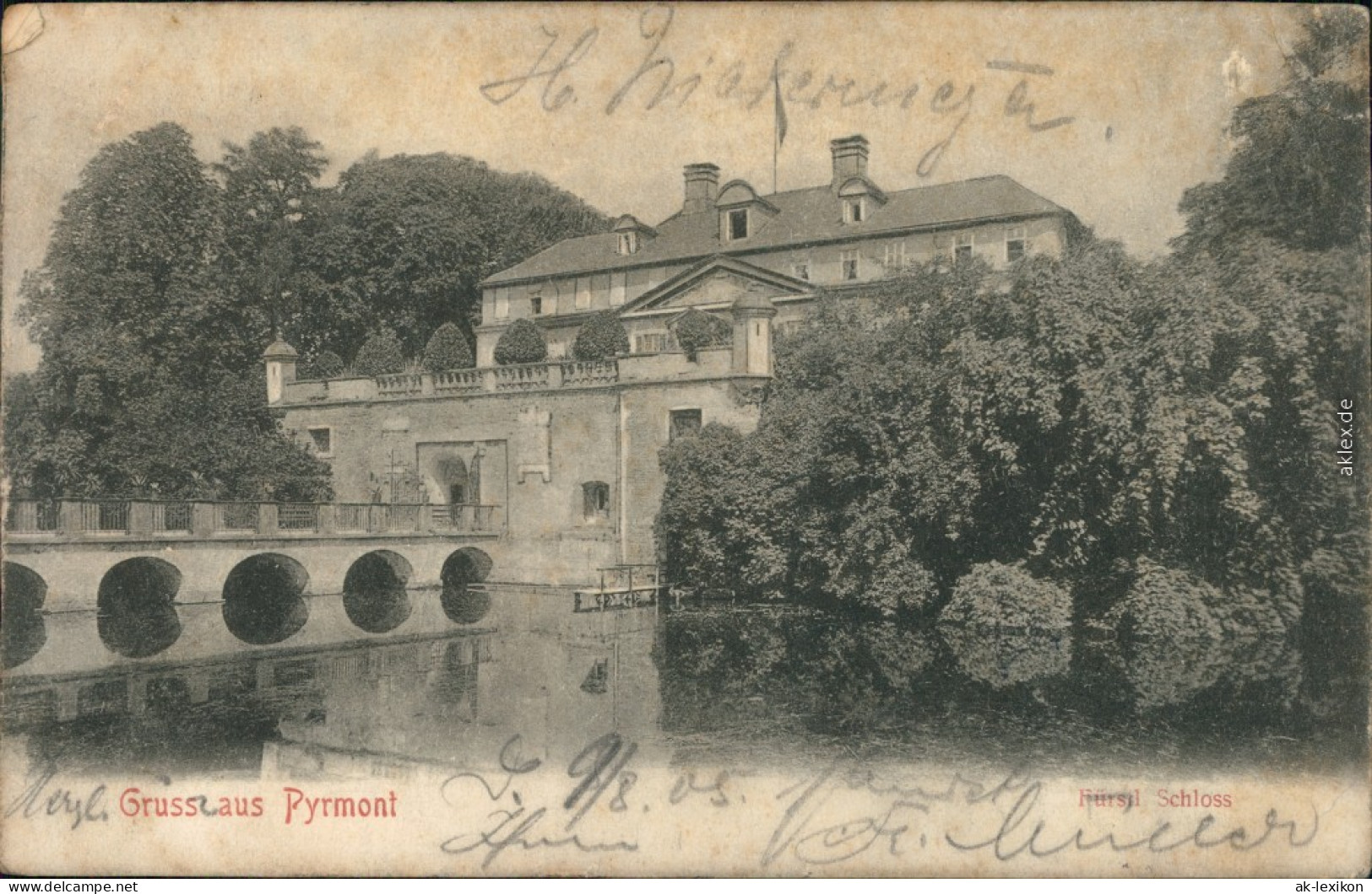 Ansichtskarte Bad Pyrmont Schloss 1905 - Bad Pyrmont