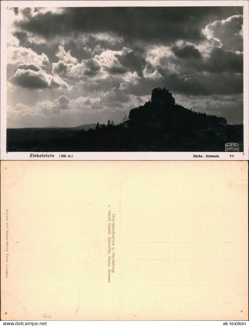 Ansichtskarte Schöna-Reinhardtsdorf-Schöna Zirkelstein 1932 - Schoena