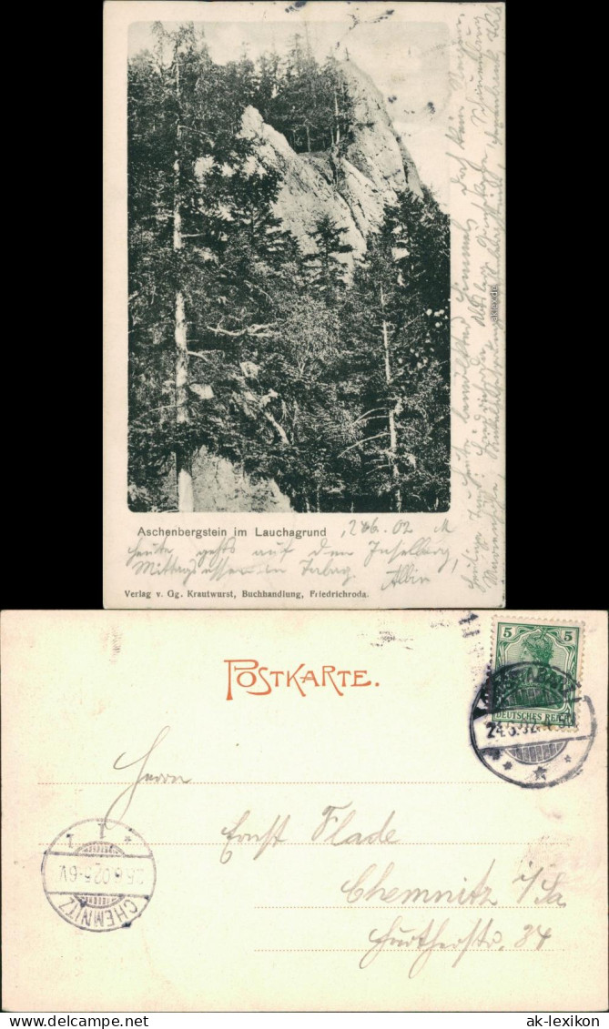Ansichtskarte Tabarz/Thüringer Wald Aschenbergstein Im Lauchagrund 1902 - Tabarz