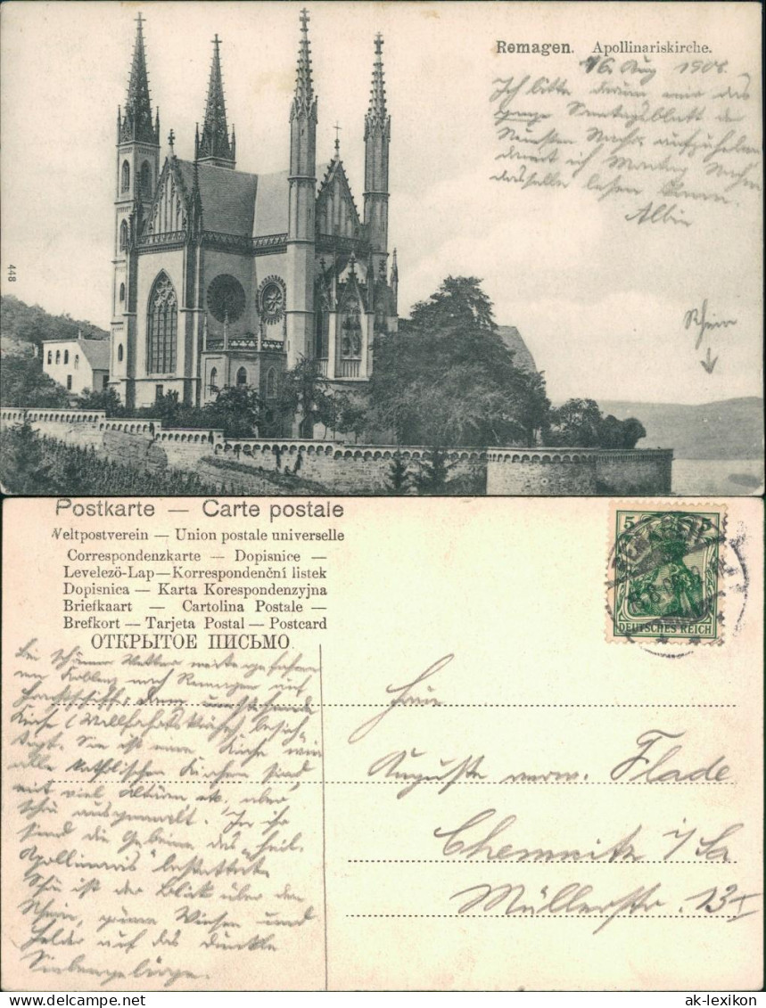 Ansichtskarte Remagen Apollinariskirche 1906 - Remagen