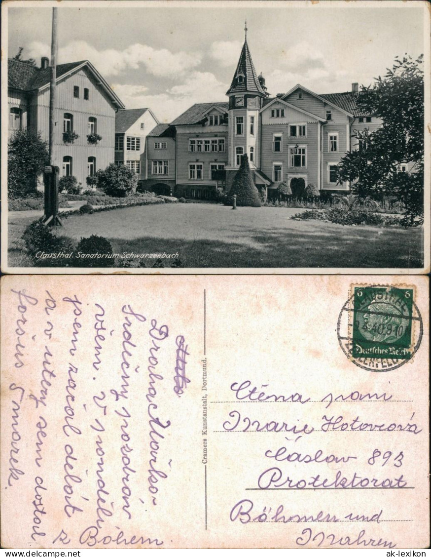 Clausthal-Zellerfeld Straßenpartie Sanatorium Schwarzenbach 1940  - Clausthal-Zellerfeld