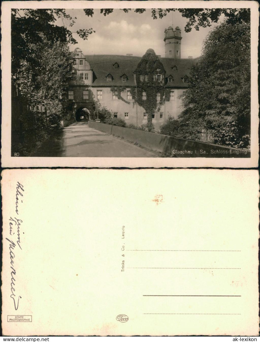 Ansichtskarte Glauchau Schlosseingang 1932  - Glauchau