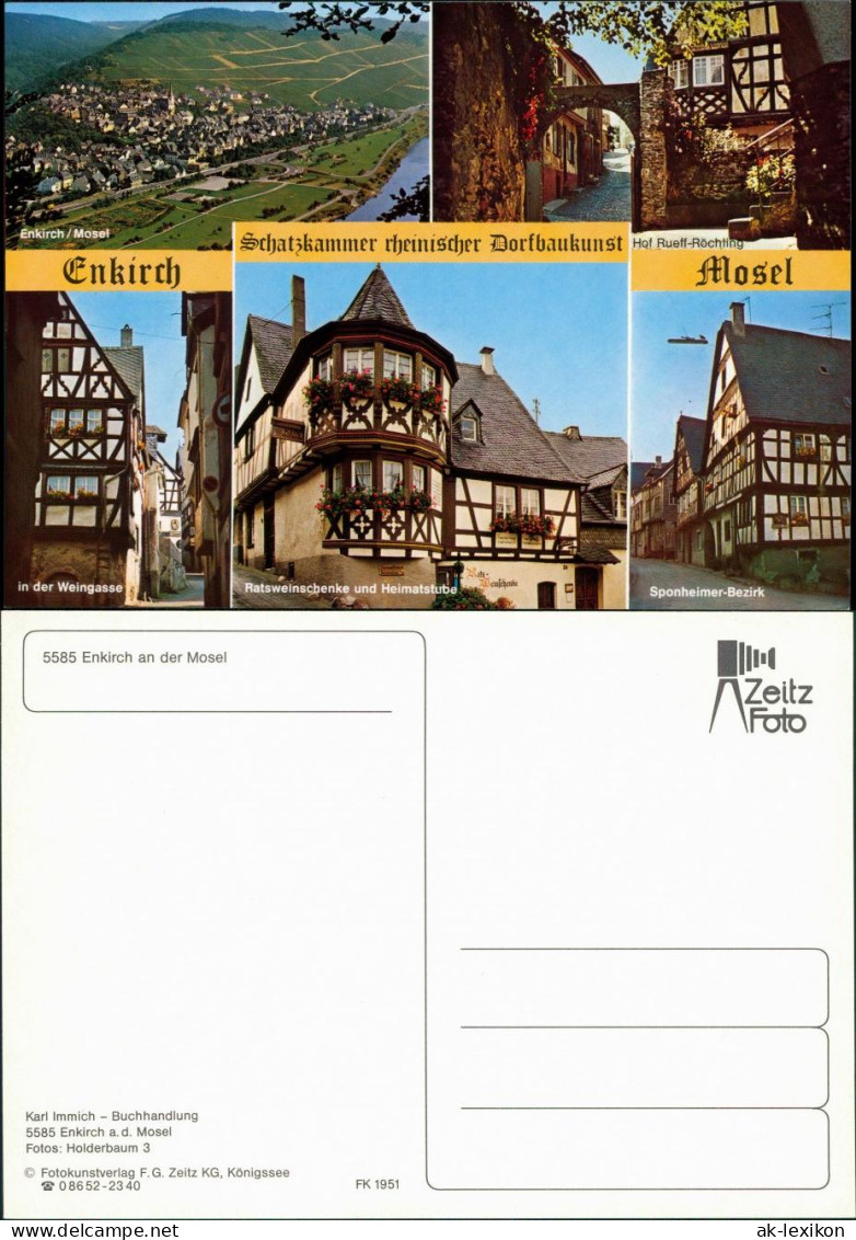 Enkirch-Traben-Trarbach Panorama, Weingasse, Ratsweinschenke, Sponheimer 1993 - Traben-Trarbach