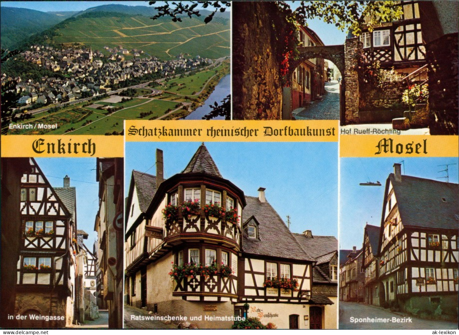 Enkirch-Traben-Trarbach Panorama, Weingasse, Ratsweinschenke, Sponheimer 1993 - Traben-Trarbach