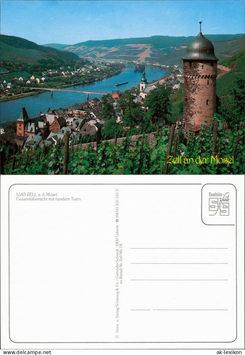 Ansichtskarte Zell&#47;Mosel Panorama Mit Rundem Turm 1995 - Zell