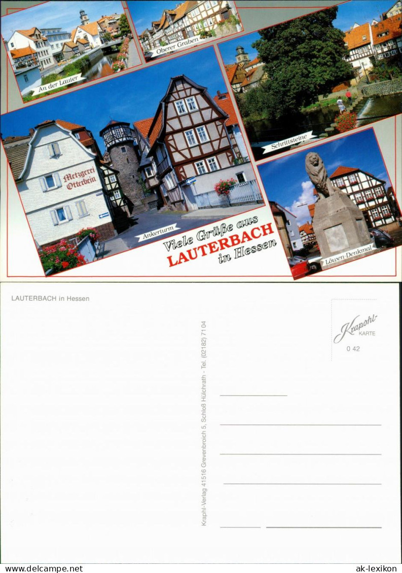 Lauterbach (Hessen)  Lauter, Oberer Graben, Schrittsteine, Löwen-Denkmal 1994 - Lauterbach