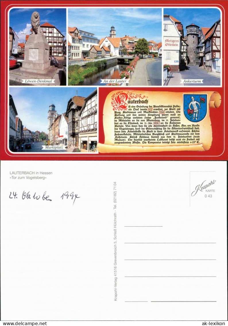 Lauterbach (Hessen) Löwen-Denkmal, An Der Lauter, Ankerturm, Marktplatz 1994 - Lauterbach