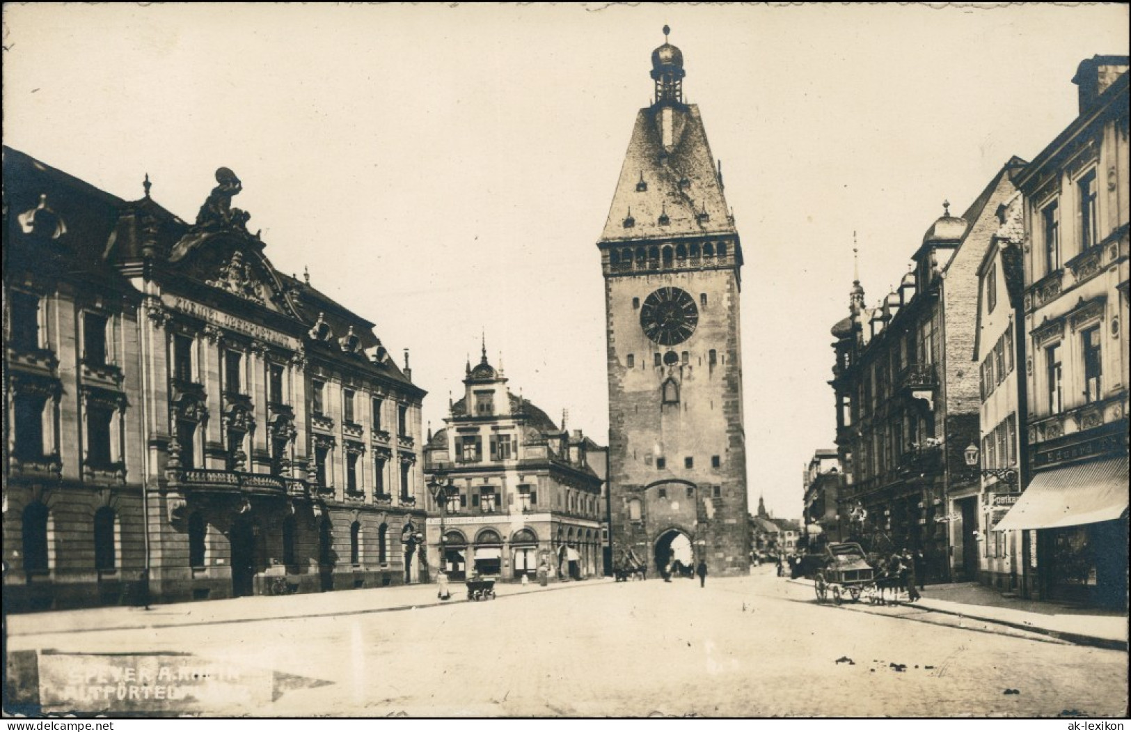 Ansichtskarte Speyer Straßenpartie - Geschäfte 1917  - Speyer