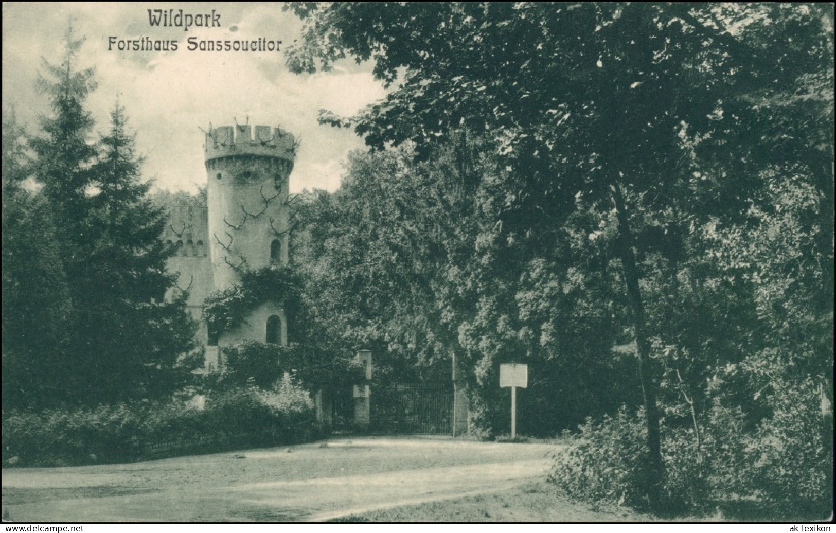 Ansichtskarte Potsdam Eingang Forsthaus Sanssouci Tor 1913  - Potsdam