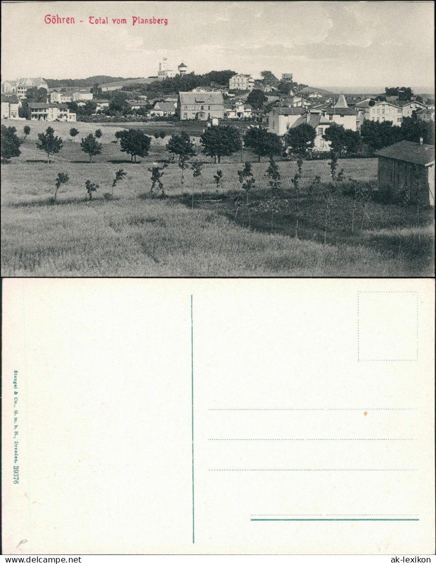 Ansichtskarte Göhren (Rügen) Totale Vom Plansberg 1912  - Goehren