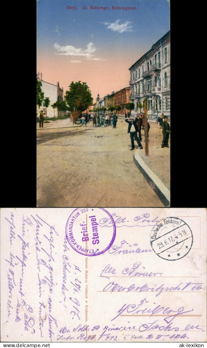 Postcard Stryj &#1057;&#1090;&#1088;&#1080;&#1081; Batorygasse 1917  - Ukraine