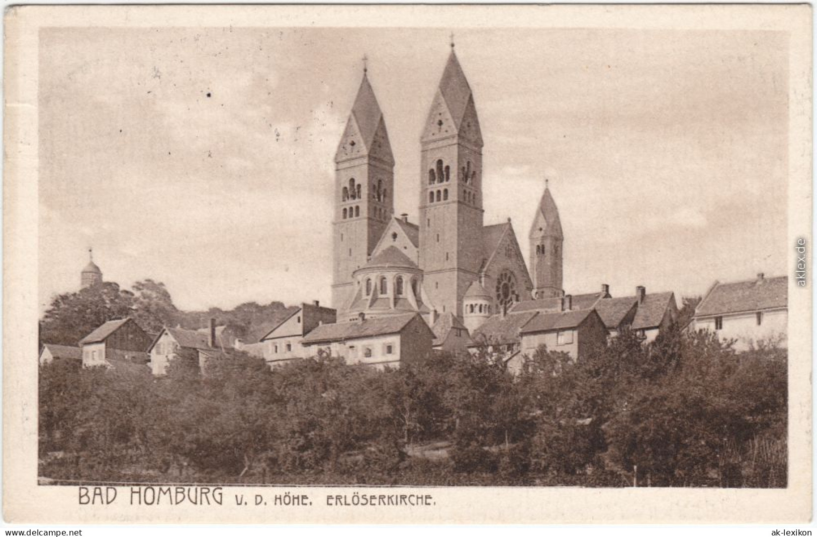 Ansichtskarte Bad Homburg Vor Der Höhe Die Stadt Und Erlöserkirche 1908 - Bad Homburg