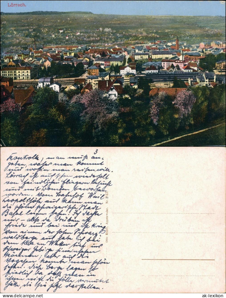 Ansichtskarte Lörrach Blick Auf Stadt Und Bahnhof 1915  - Loerrach