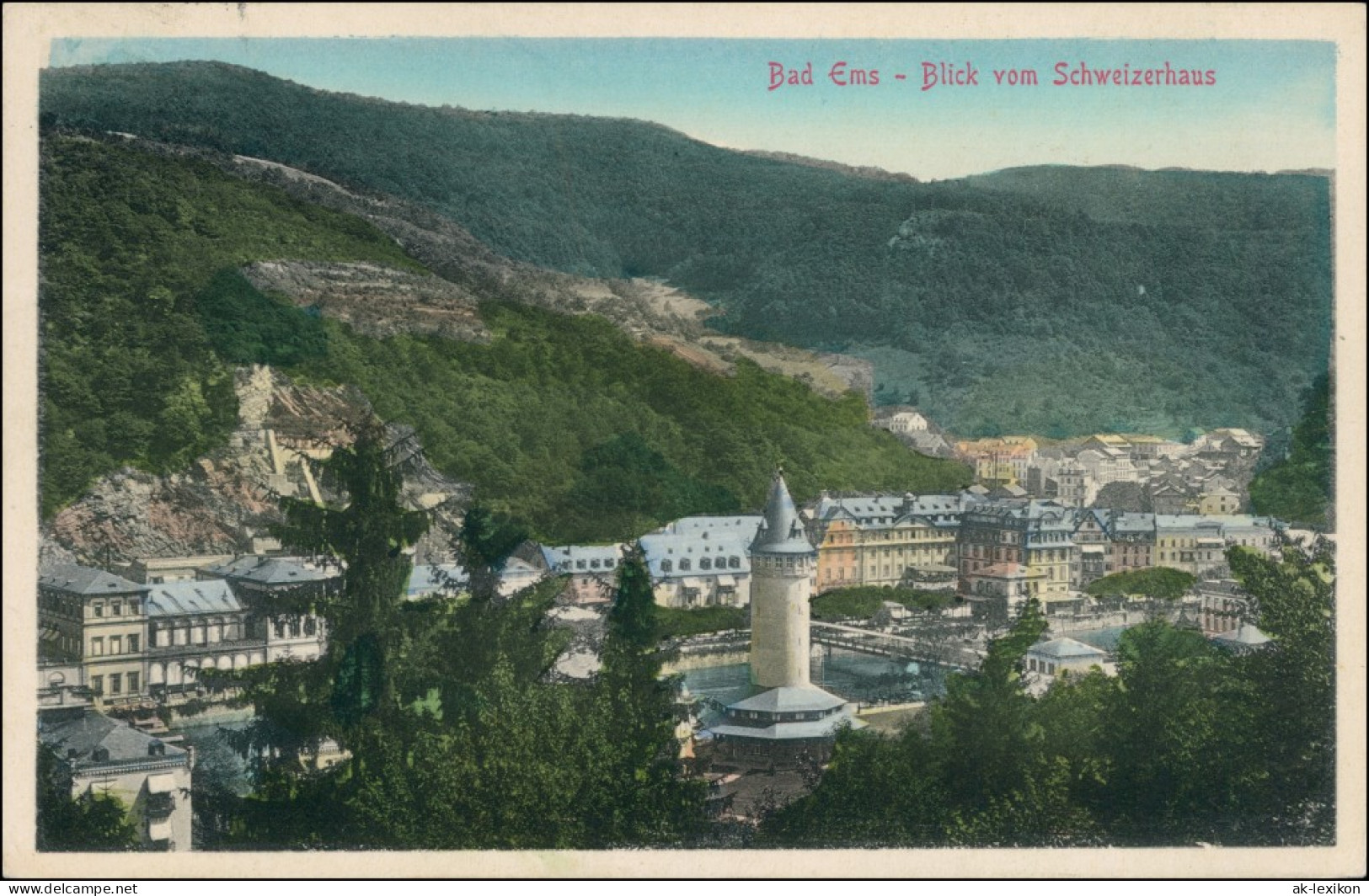 Ansichtskarte Bad Ems Blick Vom Schweizerhaus (coloriert) 1907  - Bad Ems