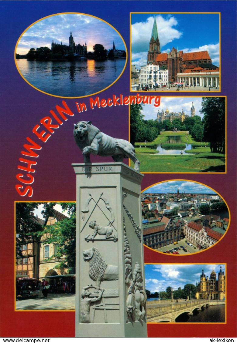 Ansichtskarte Schwerin Schloss, Kirche, Schlosspark, Luftbild 2002 - Schwerin