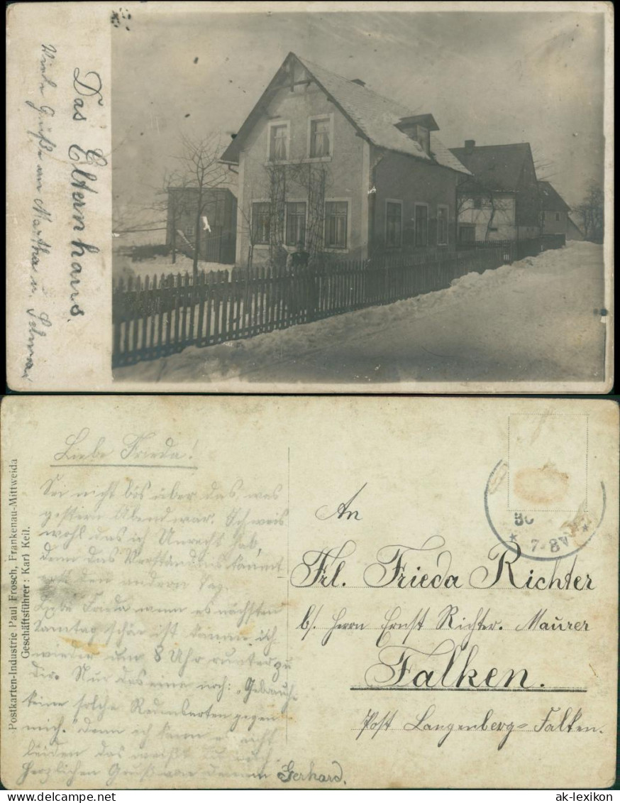 Ansichtskarte Frankenau-Mittweida Straßenpartie Am Elternhaus 1911 - Mittweida