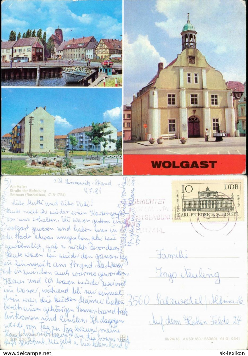 Ansichtskarte Wolgast Am Hafen, Straße Der Befreiung, Rathaus G1980 - Wolgast