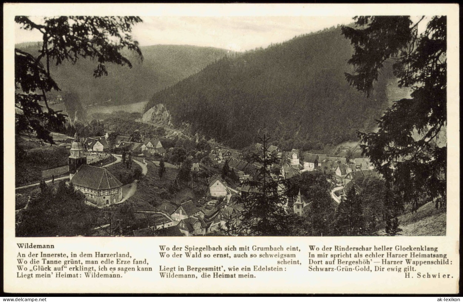 Ansichtskarte Wildemann (Innerstetal) Panorama-Ansicht 1953 - Wildemann