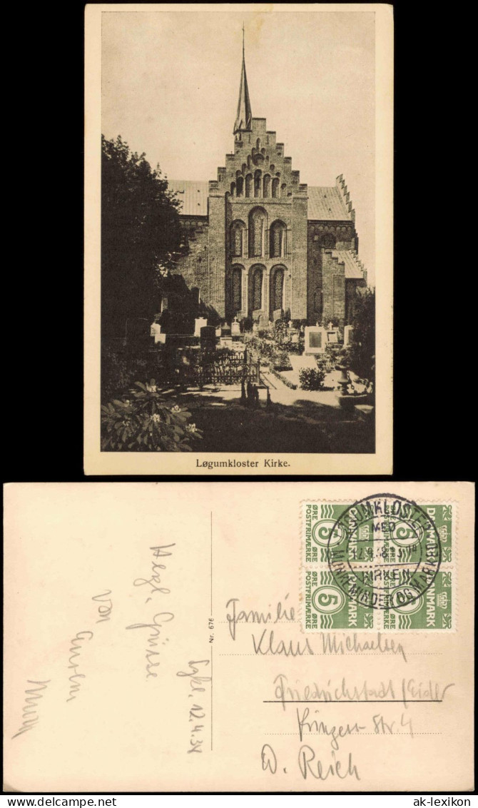 Postcard Løgumkloster Religion/Kirche Kloster Løgumkloster Kirke. 1938 - Danemark