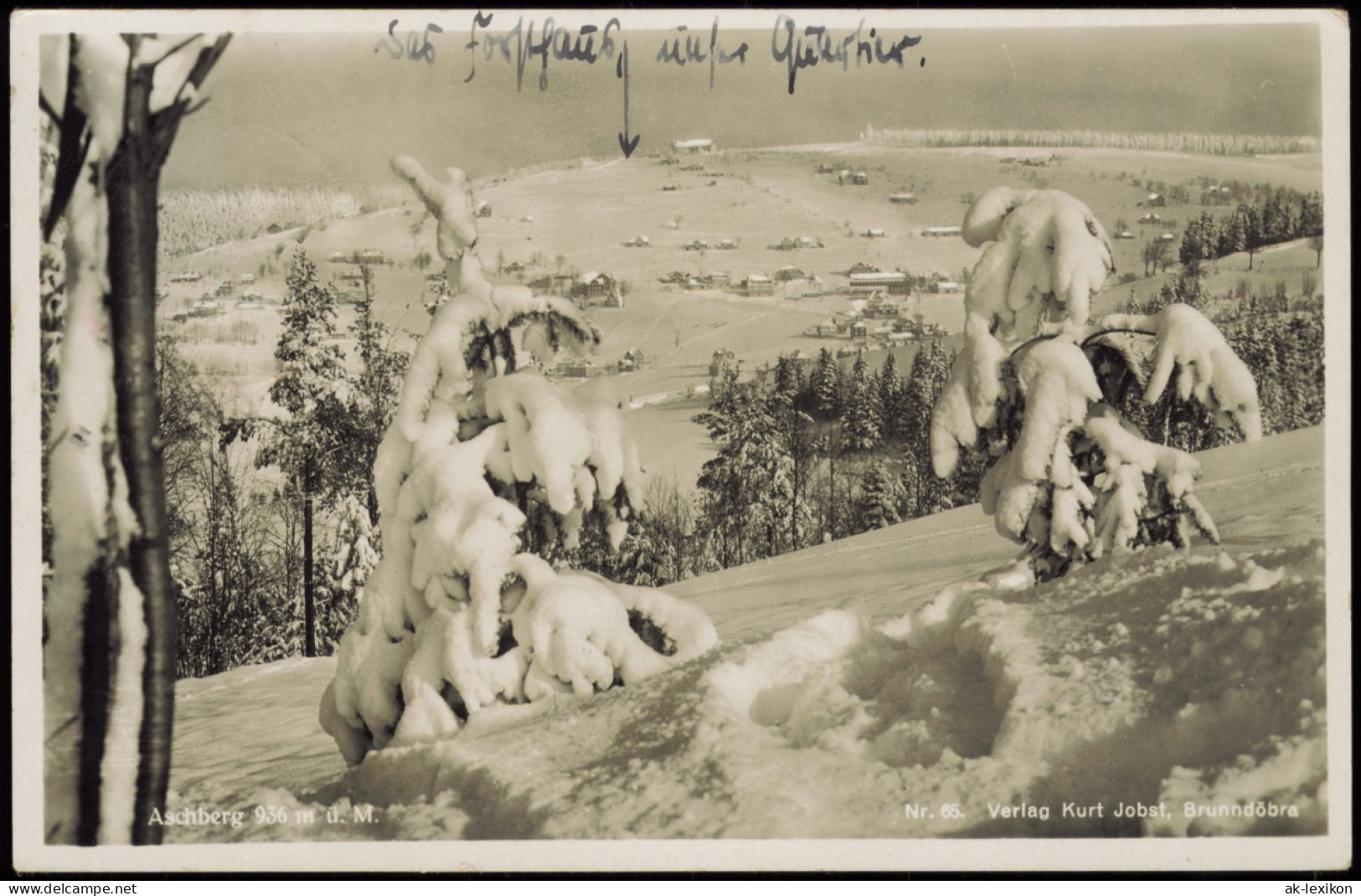 Klingenthal Aschberg (Vogtland) Techechoslowakei, Oben Jugendherberge 1936 - Klingenthal