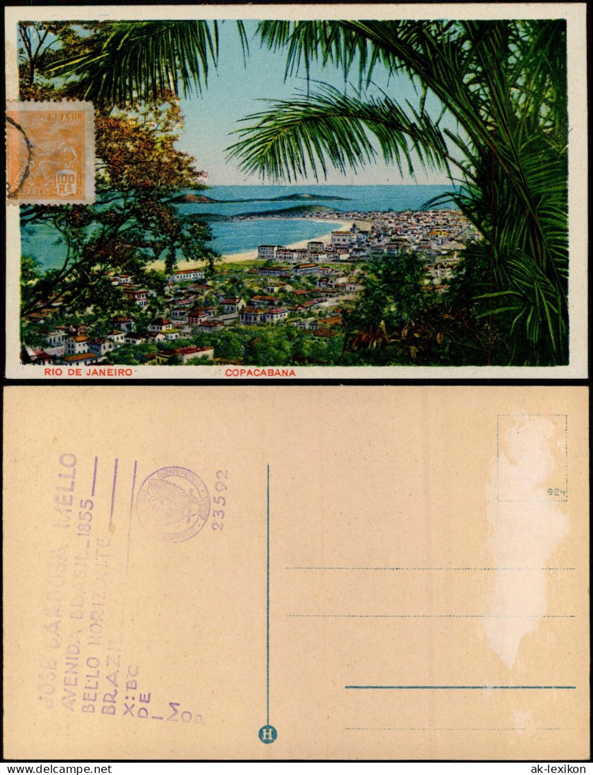 Postcard Rio De Janeiro COPACABANA 1924 - Rio De Janeiro