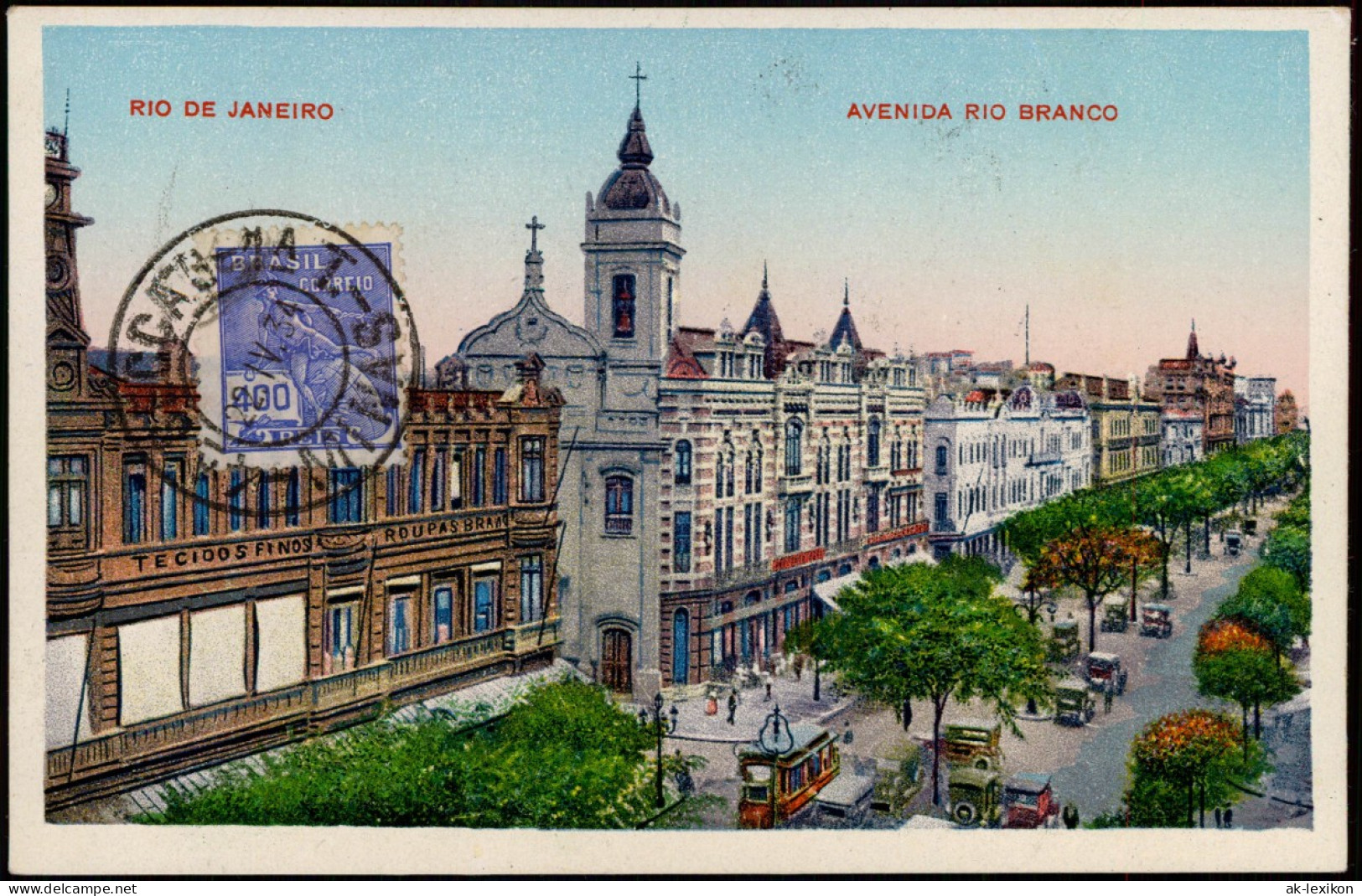 Postcard Rio De Janeiro AVENIDA RIO BRANCO 1934 - Rio De Janeiro