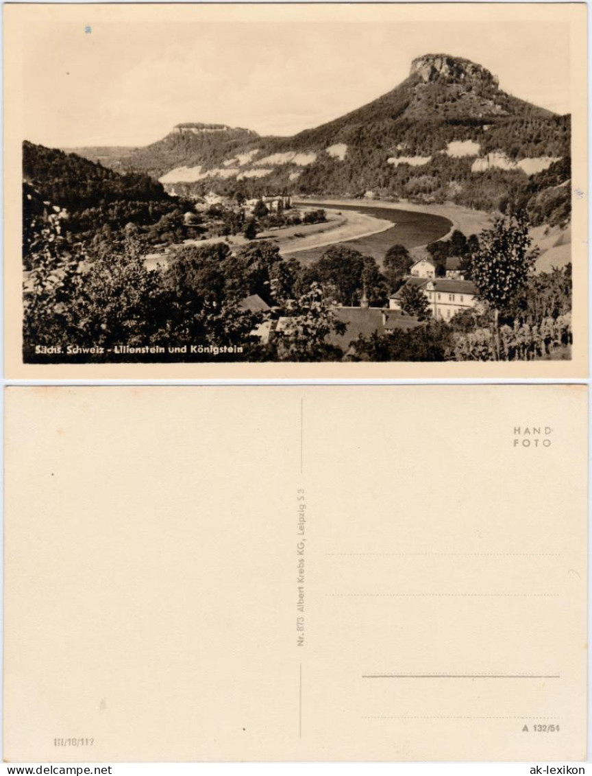 Porschdorf-Bad Schandau Lilienstein Und Königstein Sächs. Schweiz 1954 - Bad Schandau