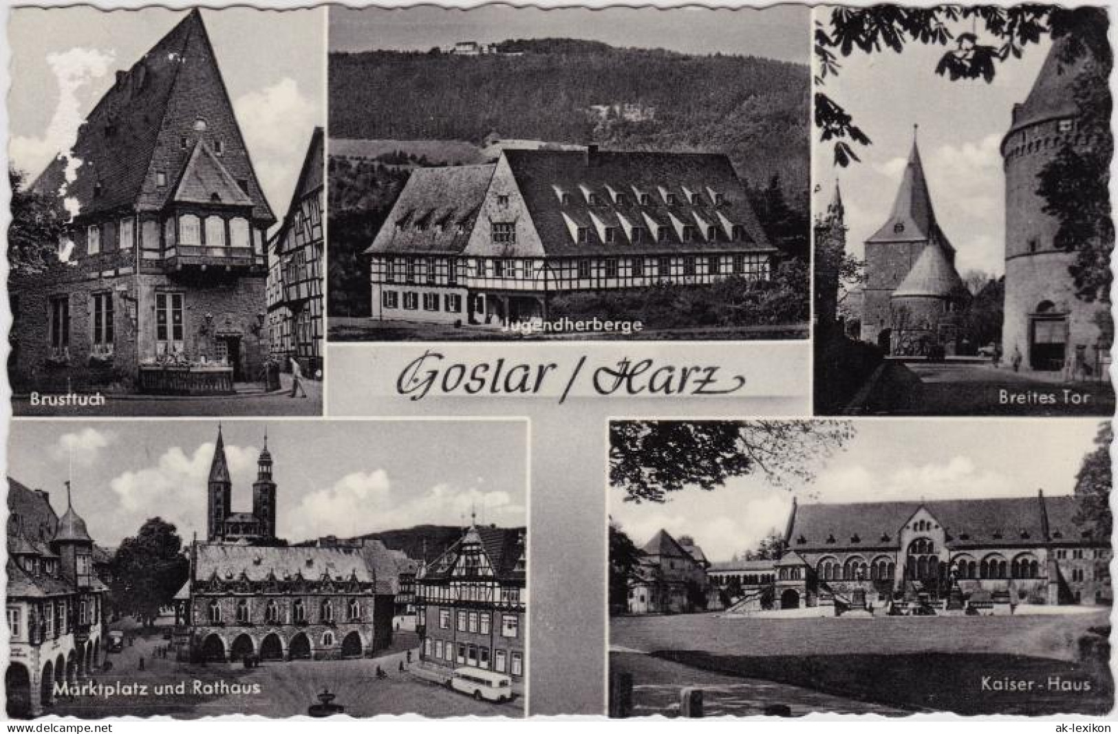 Ansichtskarte Goslar Brusttuch, Jugendherberge, Kaiser-Haus, Markt 1959 - Goslar