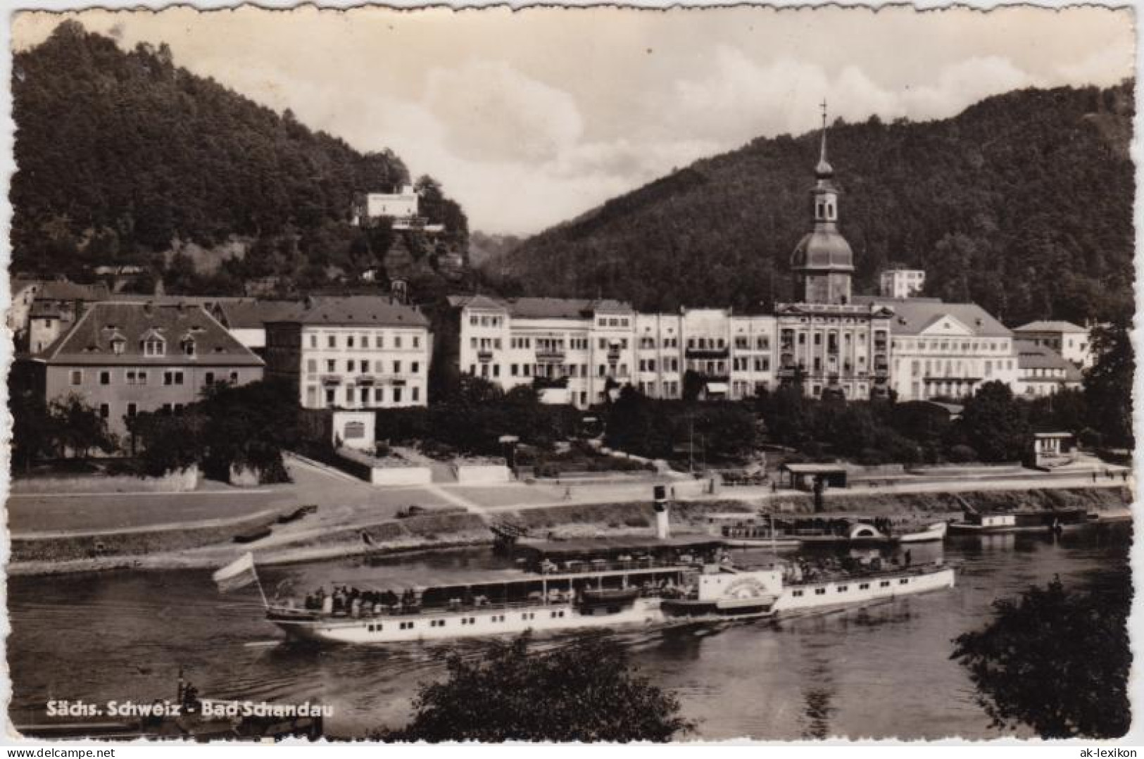 Ansichtskarte Bad Schandau Panorama Mit Elbdampfer 1958 - Bad Schandau