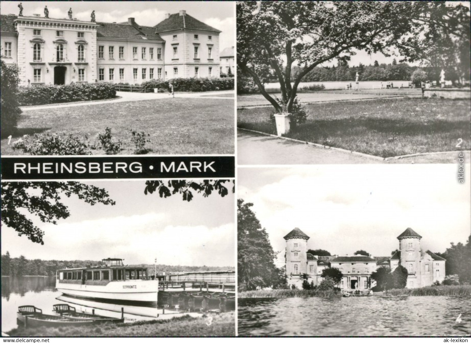 Rheinsberg Schloß Sanatorium Lehmann, See Dampfer,  Dampferanlegestelle 1981 - Rheinsberg