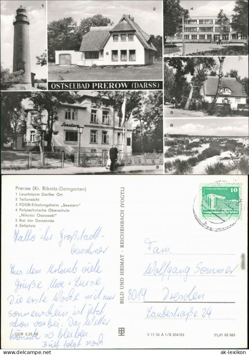 Prerow Leuchtturm,  Erholungsheim, Oberschule, Rat Der Gemeinde, Zeltplatz 1983 - Seebad Prerow