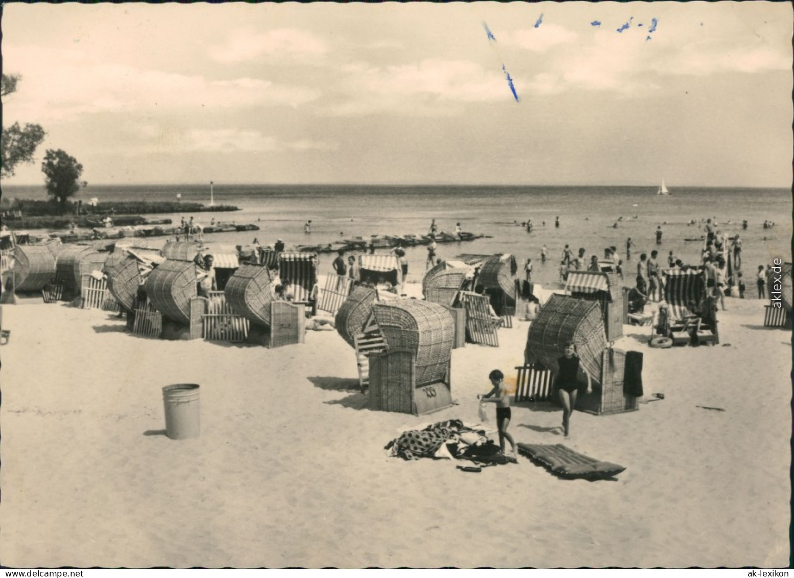 Ansichtskarte Ueckermünde Strand Mit Vielen Strandkörben 1964 - Ückermünde