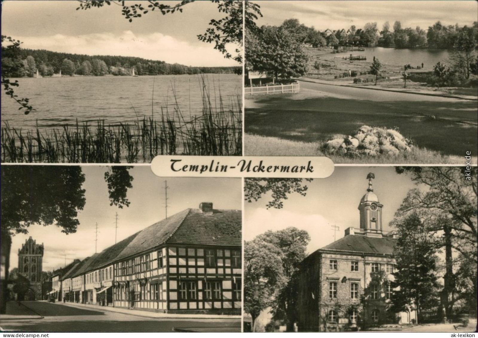 Ansichtskarte Templin Templiner See - Ratssee, Berliner Straße, Rathaus 1972 - Templin