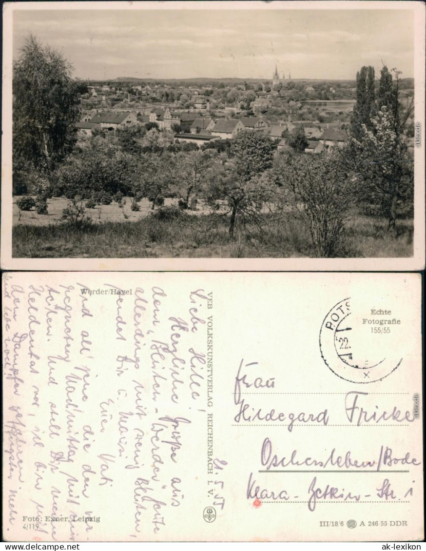 Ansichtskarte Werder (Havel) Blick Auf Die Stadt 1955 - Werder
