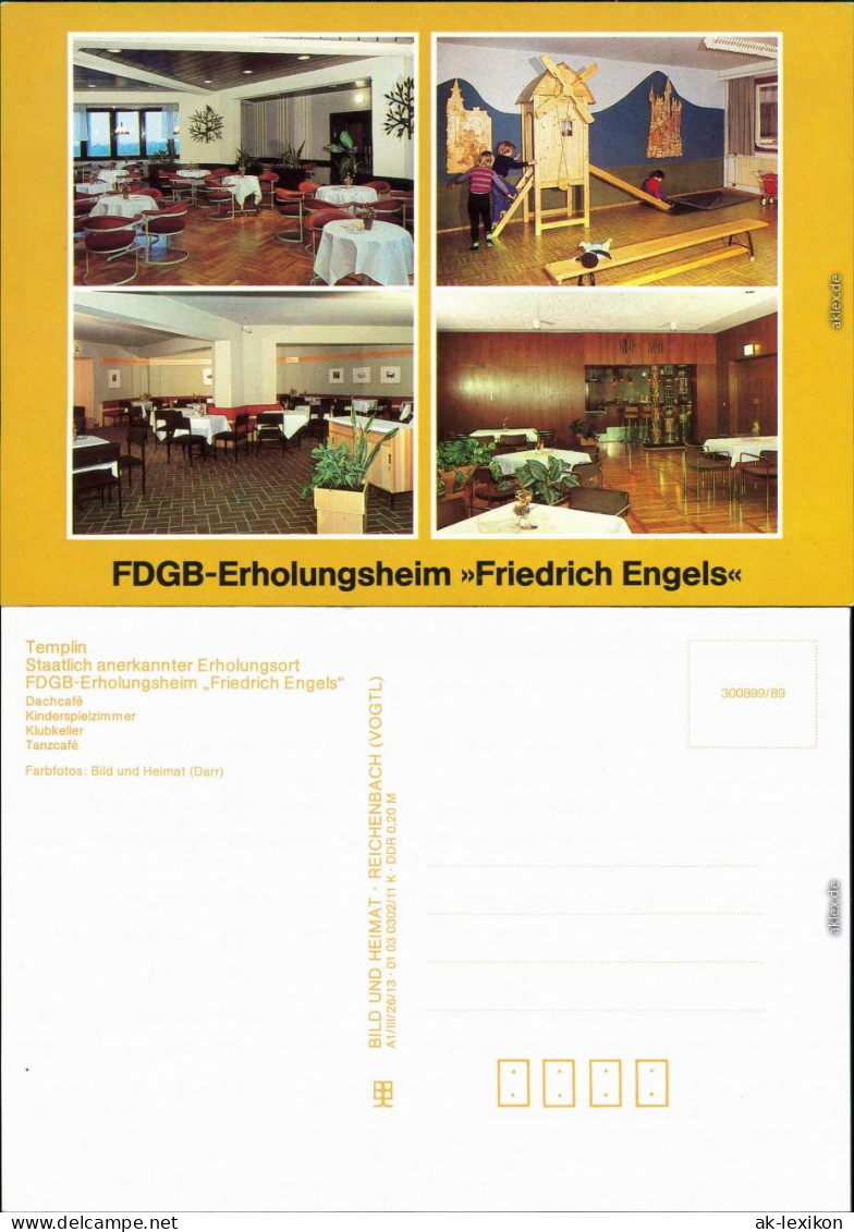 Templin FDGB-Erholungsheim "Friedrich Engels" Dachcafé,  Klubkeller 1989 - Templin