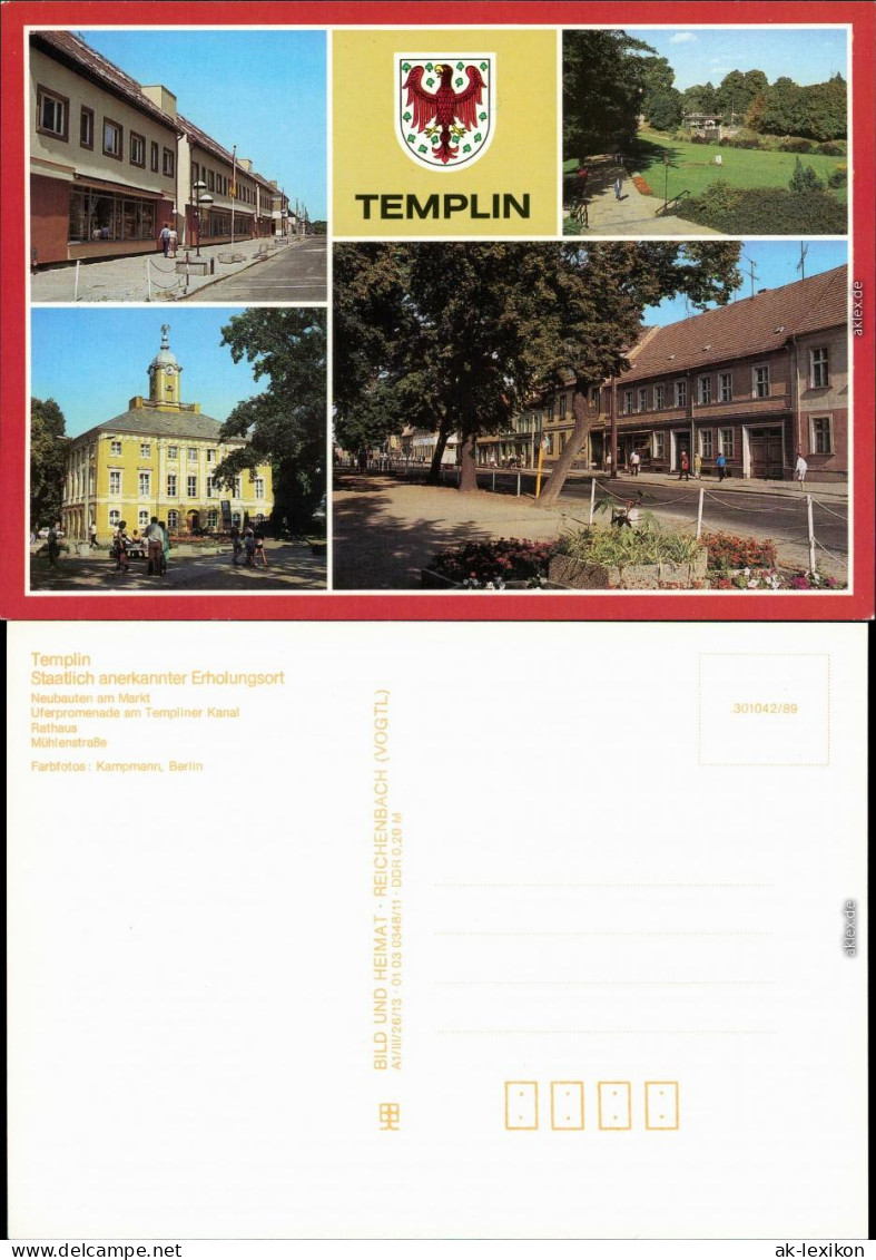 Templin Neubauten Am Markt, Uferpromenade Templiner Kanal,  Mühlenstraße 1989 - Templin