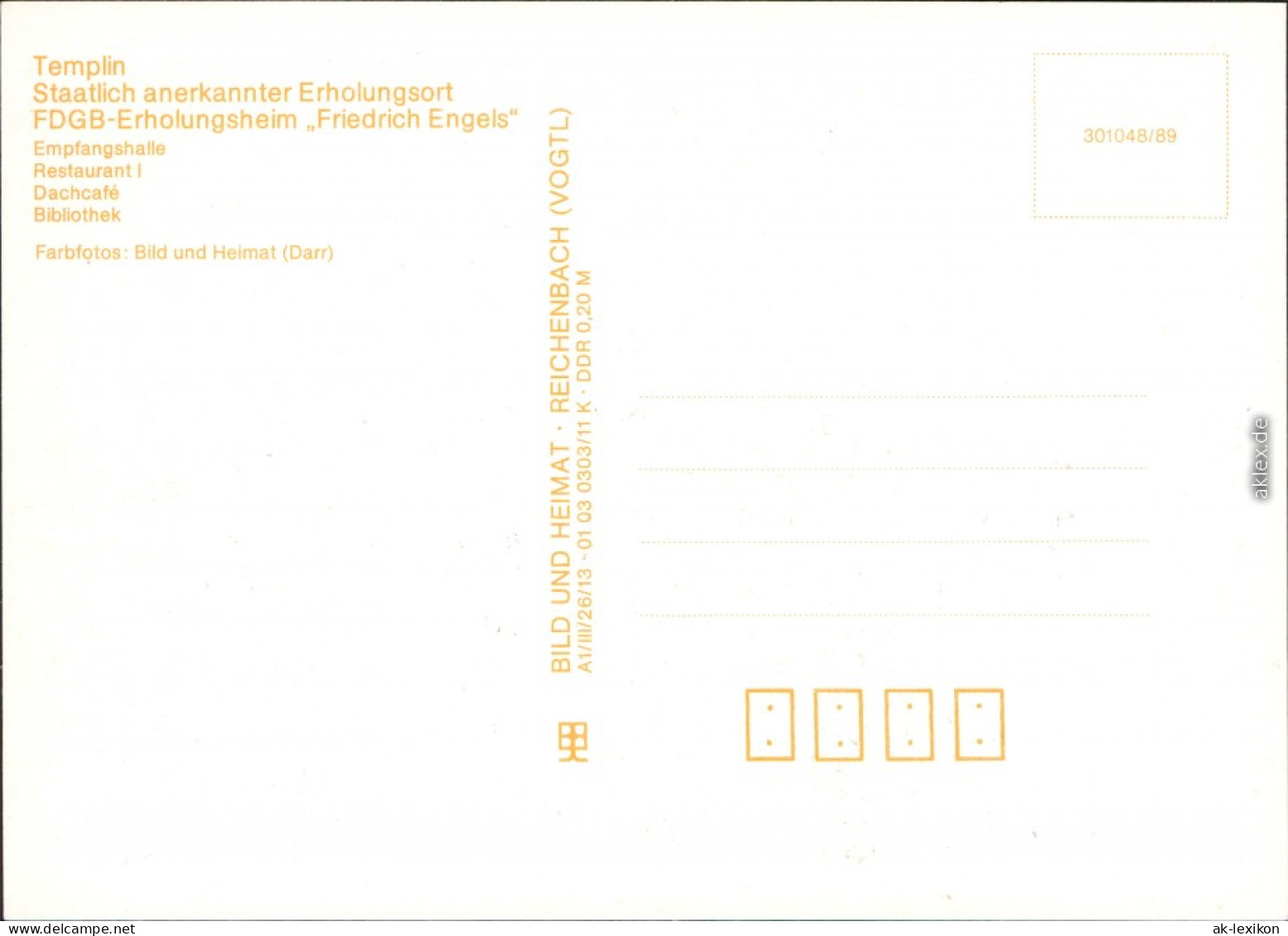 Templin FDGB-Erholungsheim "Friedrich Engels" Uckermark 1989 - Templin