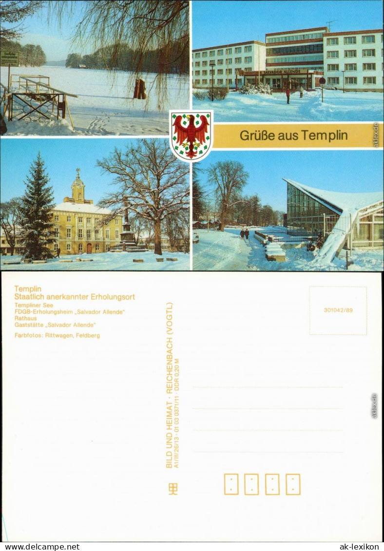 Templin Winterliche FDGB Erholungsheim Gaststätte Salvador Allende 1989 - Templin