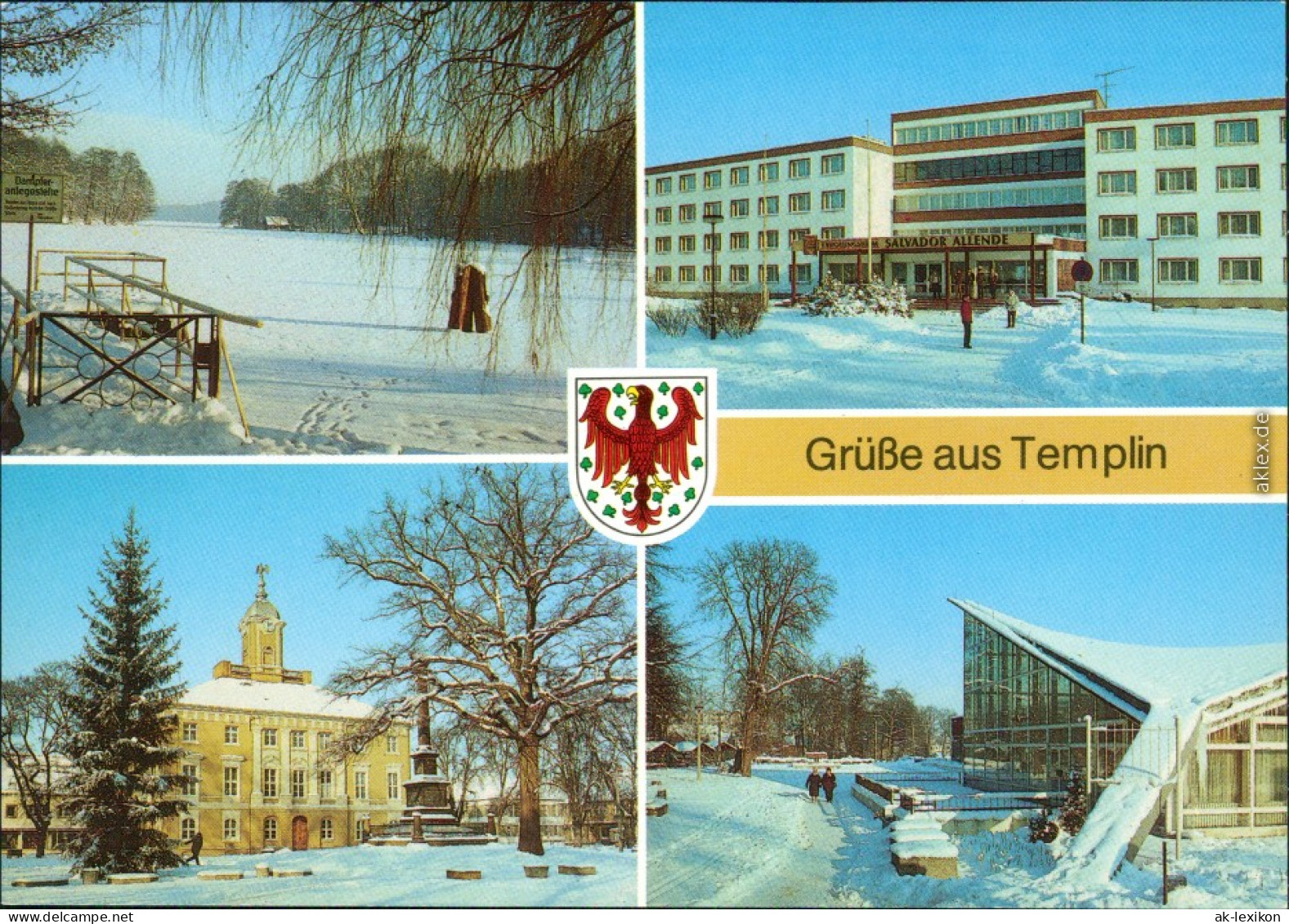 Templin Winterliche FDGB Erholungsheim Gaststätte Salvador Allende 1989 - Templin