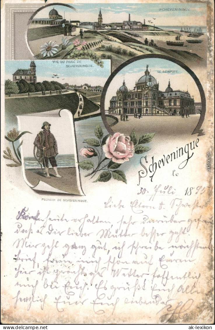 Scheveningen-Den Haag / 's-Gravenhage Den Haag  Litho:   Fischer, Strand 1896 - Scheveningen