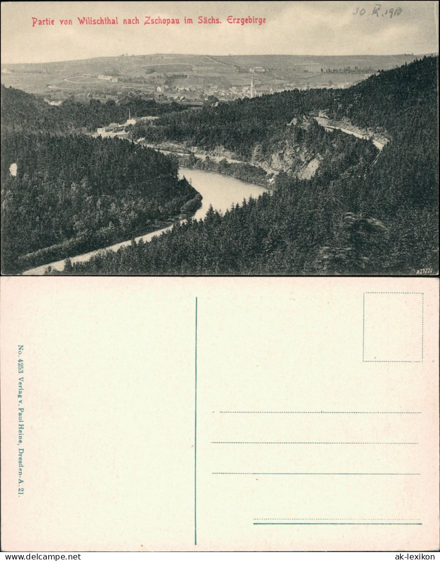 Ansichtskarte Zschopau Partie Von Wilischthal Nach Zschopau Erzgebirge 1914  - Zschopau