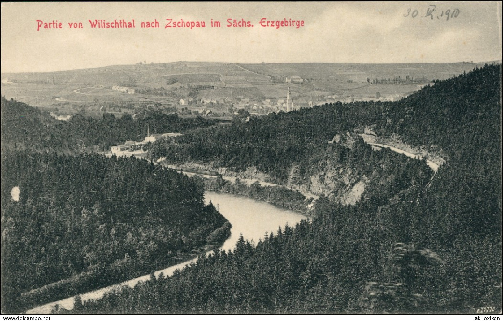 Ansichtskarte Zschopau Partie Von Wilischthal Nach Zschopau Erzgebirge 1914  - Zschopau