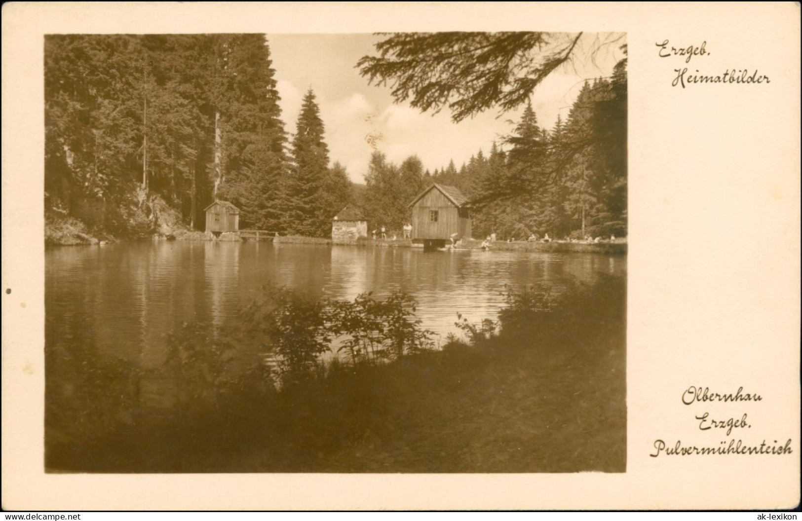 Ansichtskarte Olbernhau Partie Am Pulvermühlenteich 1932  - Olbernhau