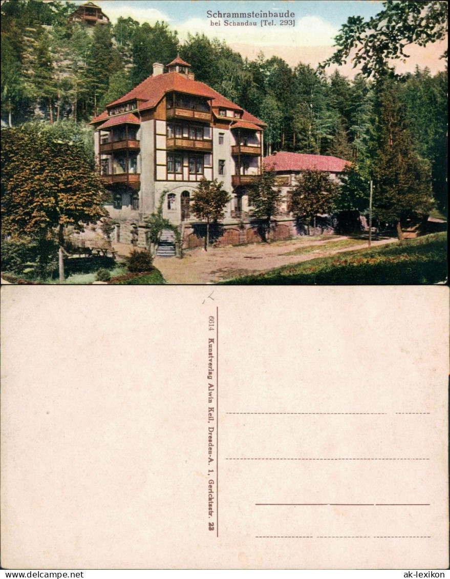 Ansichtskarte Kirnitzschtal Schrammsteinebaude 1913  - Kirnitzschtal
