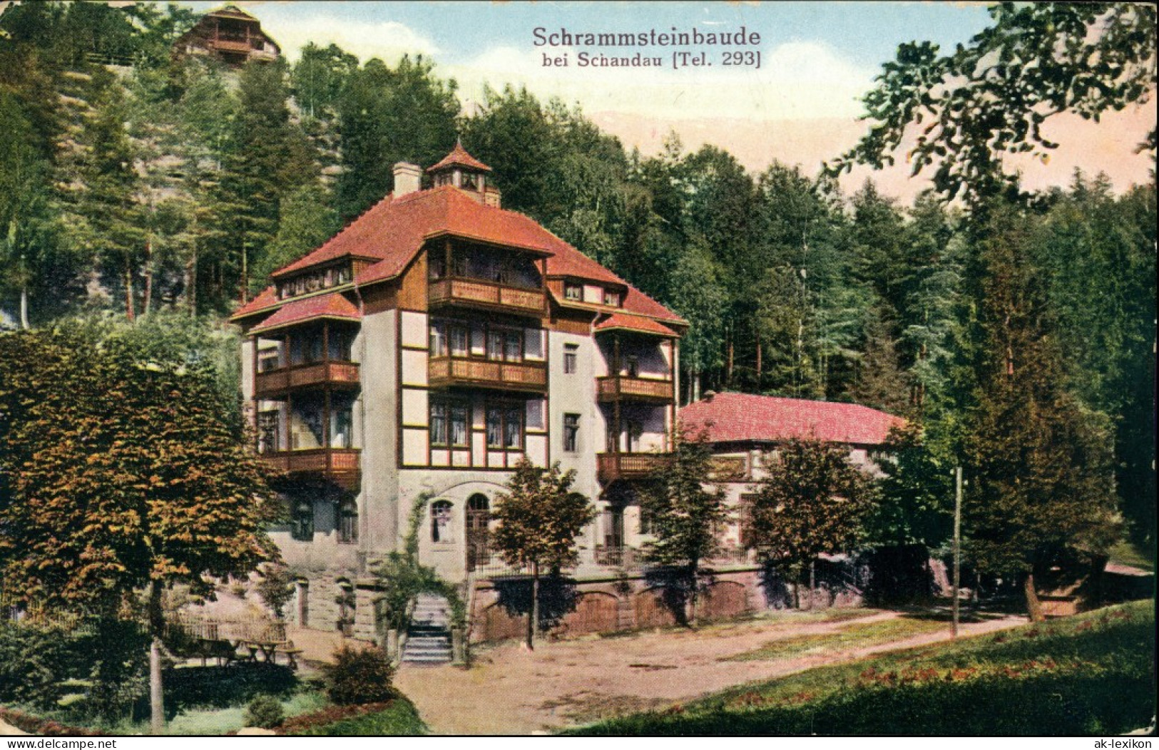 Ansichtskarte Kirnitzschtal Schrammsteinebaude 1913  - Kirnitzschtal