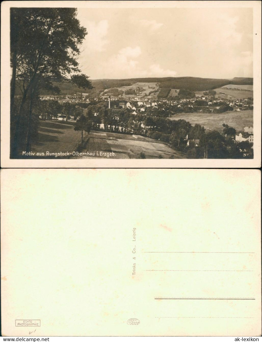 Ansichtskarte Olbernhau Stadt Mit Rungstock 1929  - Olbernhau