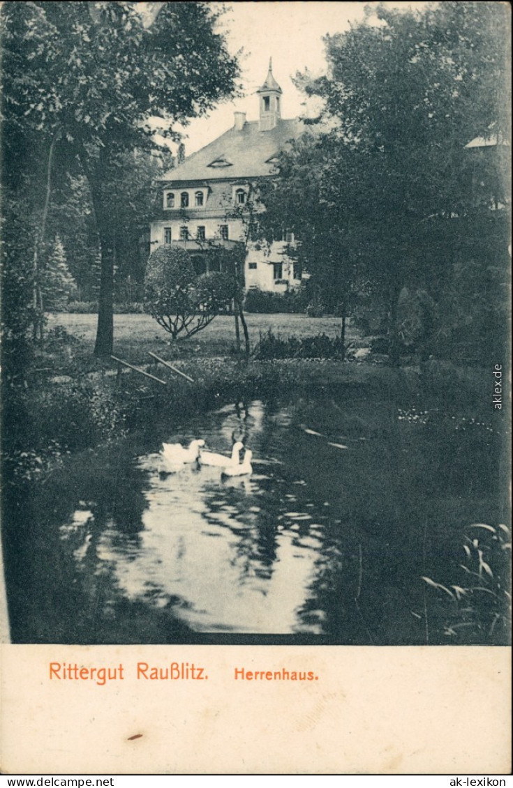 Ansichtskarte Raußlitz-Nossen Herrenhaus - Rittergut 1908  - Nossen